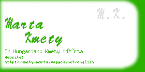 marta kmety business card